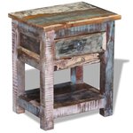 vidaXL Table d'appoint 1 tiroir Bois de récupération massif 43x33x51cm