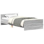 vidaXL Cadre de lit sans matelas sonoma gris 100x200 cm