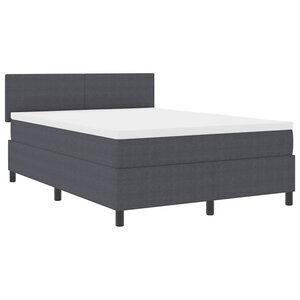 vidaXL Lit à ressort LED Gris foncé et blanc 140 x 200 cm