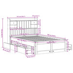 vidaXL Lit bibliothèque sans matelas cire marron 135x190 cm pin massif