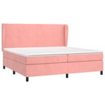 vidaXL Sommier à lattes de lit avec matelas Rose 200x200 cm Velours