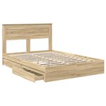 vidaXL Lit de Rangement Chêne Sonoma 140 x 200 cm Bois d'ingénierie