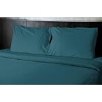 Drap plat microfibre 82 g - 180 x 290 cm - Bleu canard
