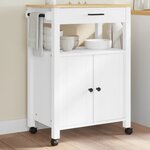vidaXL Chariot de cuisine MONZA 60x40x90 cm bois massif de pin