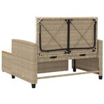 vidaXL Canapé de jardin 2 places coussins beige résine tressée&acacia