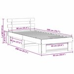 vidaXL Cadre de lit avec tête de lit Blanc 90 x 200 cm Pin massif
