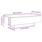 vidaXL Table basse chêne artisanal 100x49 5x31 cm bois d'ingénierie