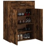vidaXL Armoire à chaussures Chêne fumé 60x35x84 cm Bois d'ingénierie