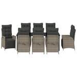 vidaXL Ensemble de salle à manger pour jardin 9 Pièces Gris polyrotin