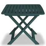 vidaXL Ensemble de bistro pliable 3 Pièces Plastique Vert