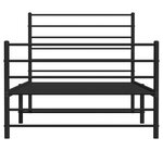 vidaXL Cadre de lit métal sans matelas avec pied de lit noir 90x190 cm