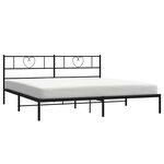 vidaXL Cadre de lit métal sans matelas avec tête de lit noir 193x203cm
