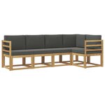 vidaXL Ensemble de canapés d'extérieur 5 pc Blanc et anthracite