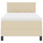 vidaXL Lit à ressorts avec matelas avec LED Crème 100 x 200 cm tissu