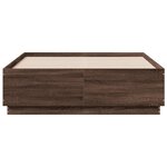 vidaXL Cadre de lit avec lumières LED chêne marron 135x190 cm