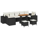 vidaXL Ensemble de canapé de jardin 10 Pièces Noir  Crème 90 x 55 x 71 cm
