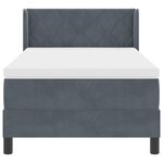 Lit Box Spring vidaXL avec Matelas Gris Foncé 90x190 cm Velours