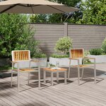 Ensemble de repas de jardin vidaXL 3 pièces en bois massif teck