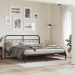 vidaXL Cadre de lit métal sans matelas et tête de lit noir 160x200 cm