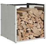 vidaXL Portant de bois de chauffage 40x40x40 cm acier inoxydable