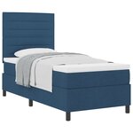 vidaXL Lit à Ressort avec Matelas Bleu 90x200 cm Tissu