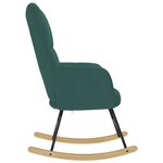 vidaXL Chaise à bascule Vert foncé Tissu