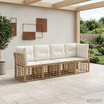 vidaXL Ensemble de canapés d'extérieur Naturel Polyester