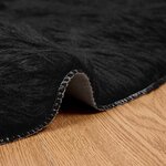 vidaXL Tapis en fausse Tafalla Noir Ø 120 cm Polyester