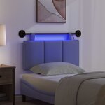 vidaXL Tête de lit suspendue Avec lumière LED Bleu denim Tissu