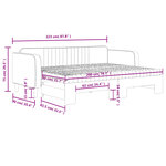 vidaXL Lit de jour avec lit gigogne et matelas noir 80x200 cm velours