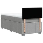 vidaXL Sommier à lattes de lit avec matelas gris clair 80x200 cm tissu