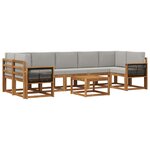 vidaXL Ensemble de canapés d'extérieur 6 pc Naturel et gris clair