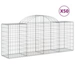 vidaXL Paniers à gabions arqués 50 Pièces 200x50x80/100 cm Fer galvanisé