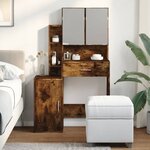 vidaXL Coiffeuse avec armoire chêne fumé 80x35x132 cm
