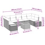 vidaXL Ensemble de canapé de jardin 8 pièces avec coussins noirs en poly rattan