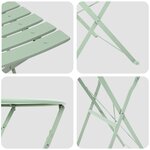 Ensemble de Bistro Pliable 3 Pièces Mint Clair en Acier