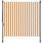 vidaXL Store roulant d'extérieur orange et blanc 200x270cm tissu acier