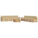 vidaXL Ensemble de canapés d'extérieur 9 pc Blanc et Beige Polyester