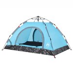 vidaXL Tente de camping 2 personnes bleu libération rapide