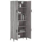 vidaXL Buffet haut Sonoma gris 69 5x34x180 cm Bois d'ingénierie