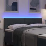 vidaXL Tête de lit LED avec bandes LED Gris foncé 144 cm tissu