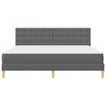 vidaXL Cadre de lit avec matelas Gris foncé 180 x 200 cm Tissu