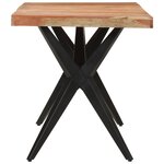 vidaXL Table à dîner noir 140x70x76 cm bois d'acacia solide