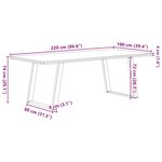 vidaXL Table à manger marron clair bois de chêne massif rectangulaire
