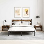 vidaXL Table de chevet Chêne fumé 40x30x30 cm Bois d'ingénierie