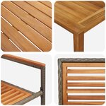 Ensemble de salle à manger de jardin 5 pièces vidaXL Gris Poly Rattan Acacia