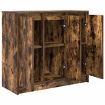 vidaXL Buffet chêne fumé 85x34x76 cm bois d'ingénierie