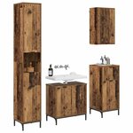 vidaXL Ensemble de mobilier de salle de bain avec tiroir Bois Ancien
