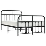 vidaXL Cadre de lit métal sans matelas avec pied de lit noir 120x190cm