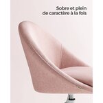 Chaise de bureau fauteuil pivotant siège confort rembourrage en mousse réglable en hauteur pour bureau chambre salle de réunion rose 12_0004870